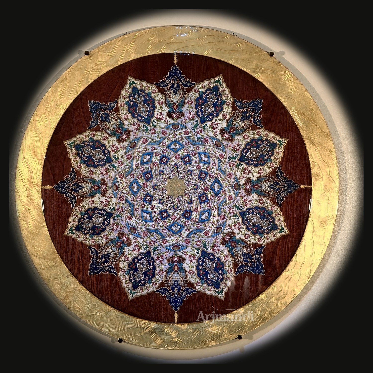 Healing Mother Earth — a circular gilded medallion of Persian illumination.